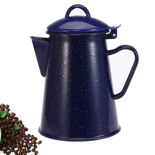 Chaleira de esmalte vintage para café e chá, 1,2L 1