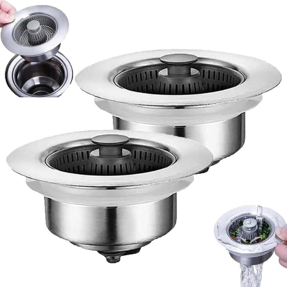 2024 Upgraded Sink Bounce Core Drain Strainer, Gelmalls Kitchen Odor Filter, Popup Stopper Strainer Anti-Clogging, 2Set 9433291405581