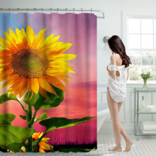 Winysin, perdea de duș, 70x70 inch, cu 12 cârlige din plastic, impermeabilă, perdea de duș pentru baie, perdea de duș laterală grea, lavabilă