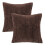 Phantoscope 22" x 22" Modern, Contemporary, Transitional Brown Striped Polyester Throw Pillow , ( 2 Count) 5
