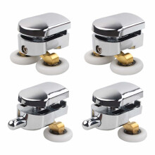 Dubbelhjul för duschdörrar, skjuthjul för dörrar, reservhjul för duschkabiner för 14 mm glashål