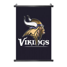 Tablou suspendat personalizat din PVC cu axa neagră, echipa de fotbal Vikings, dimensiuni multiple, compatibil cu decorul de perete pentru casă și