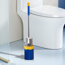 Conjunto de suporte para escova de vaso sanitário Blateno com cerdas curvas para limpeza profunda sob a borda, compatível com acessórios