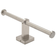 Soporte de papel higiénico de acero inoxidable con doble anillo, estante de papel higiénico de pared para baño, color plata.