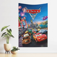 Autot Salama McQueen -seinävaate 60x40 tuumaa, värikäs seinävaate makuuhuoneeseen, asuntolaan tai olohuoneeseen, yhteensopiva Disney-fanien kanssa