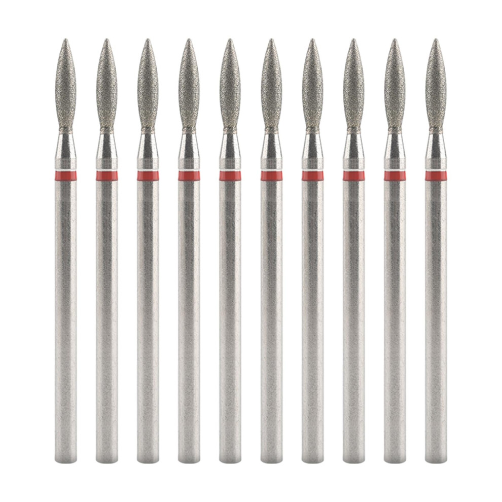 10Pcs Flame Shape Cuticle Nail Drill Bits 3/32' Fine Grit Carbide Set for Professional Manicure Pedicure