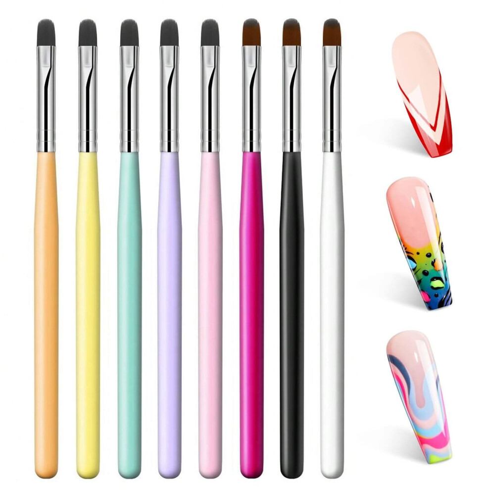 8pcs Professional Nail Art Brushes Set for UV Gel Nail Extensions with Precise Control