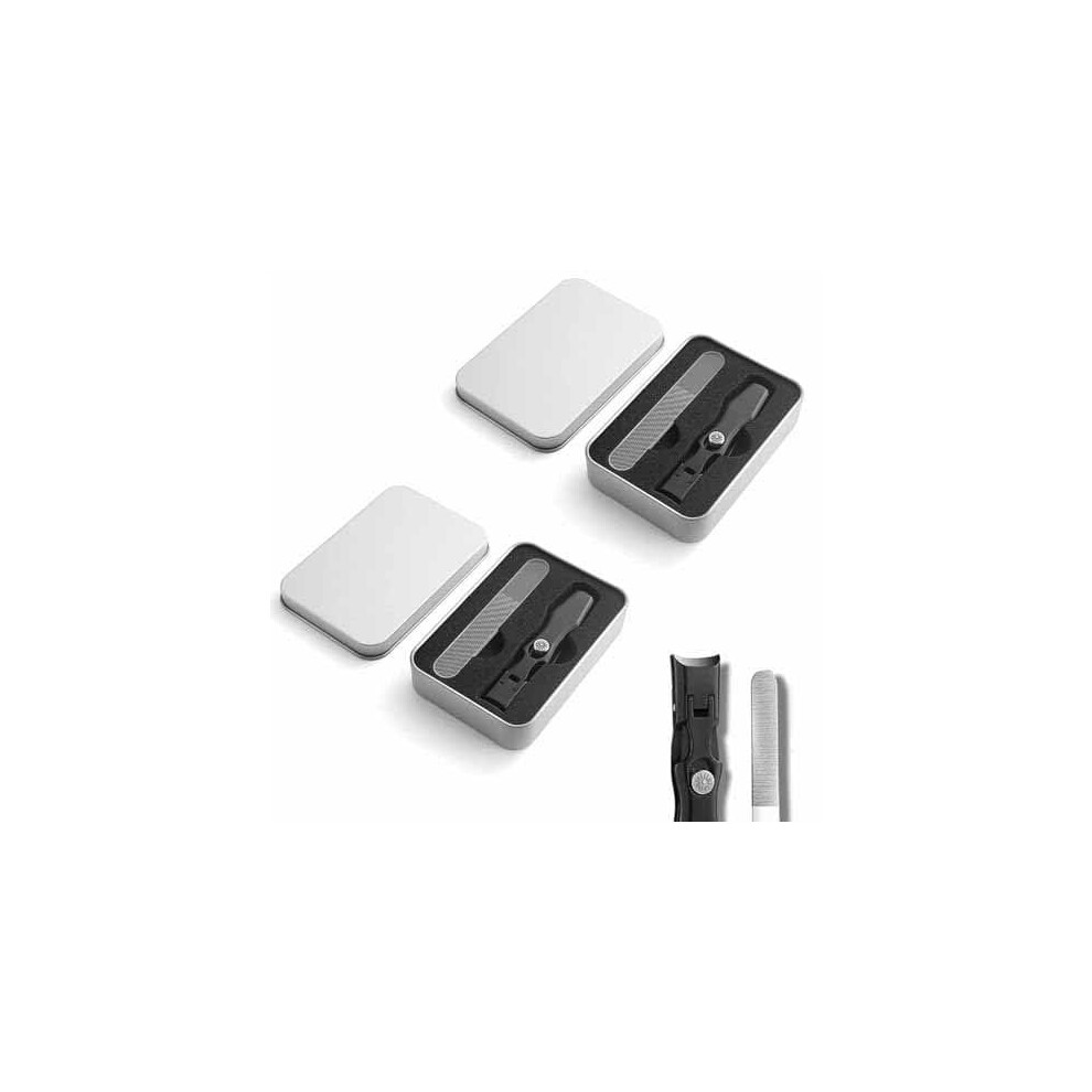 Stainless Steel Nail Clipper with Glass File, Heavy Duty for Thick Nails, TravelFriendly Set