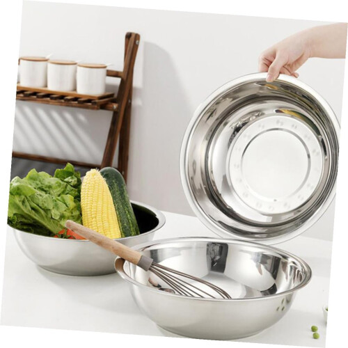 Large Stainless Steel Vegetable Washing Basin 28cm Durable MultiPurpose Kitchen Bowl 2