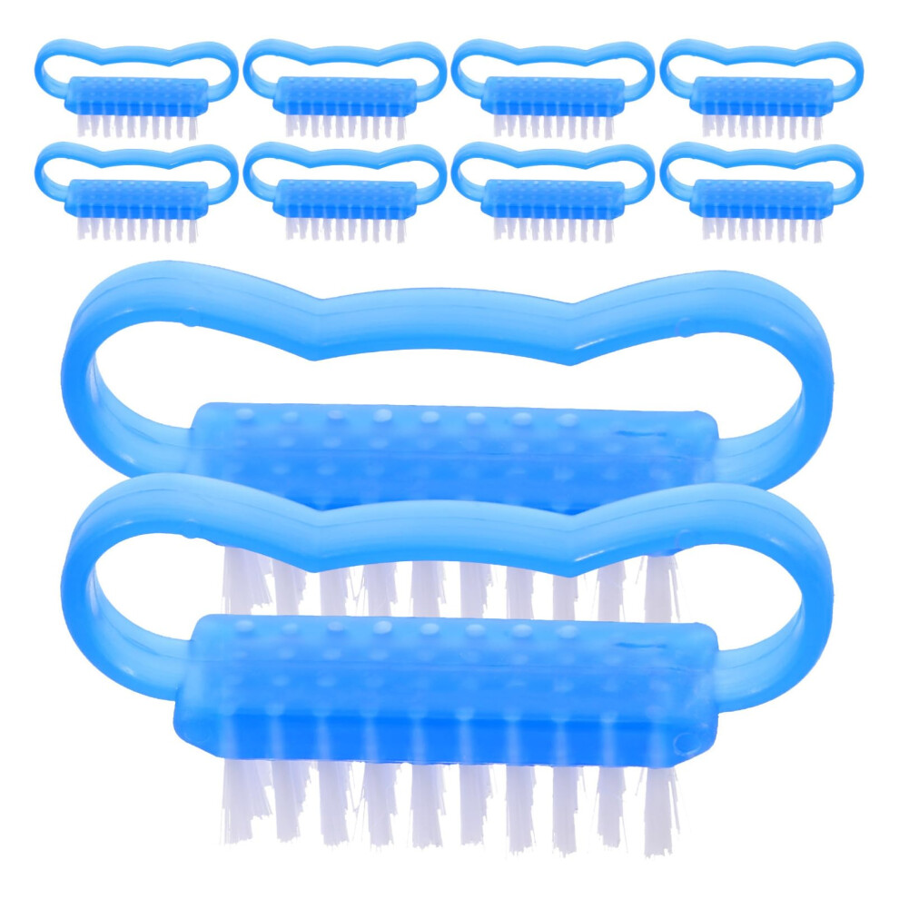 Nail Cleaning Brush Set 10pcs with Ergonomic Grip for Manicure Pedicure Salon and Home Use
