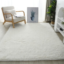 Extra Soft Shaggy Area Rug for Living Room Bedroom Nursery, Fluffy Long Carpet Floor Mat 100x160cm White