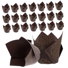 250pcs Brown Tulip Cupcake Liners GreaseProof Baking Cups for Weddings Parties Muffins Cakes