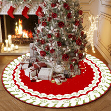 Weihnachtsbaumrock 80 cm (31,5 Zoll) aus Samt, Vintage-Glitzer-Weihnachtsdekoration für Heimpartys, kompatibel mit Yonrjhukm