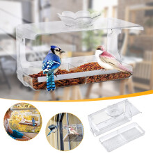 maxiaoxia Der neue transparente, wandmontierte Vogelkäfig mit starkem Saugnapf Fenster-Vogelfutterhaus Kolibri-Futterhaus zum Aufhängen im Freien
