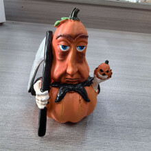 Decorações de Halloween inovadoras com abóboras da Lmueinov para sala de estar, decorações de Halloween com fitas vivas em promoção.