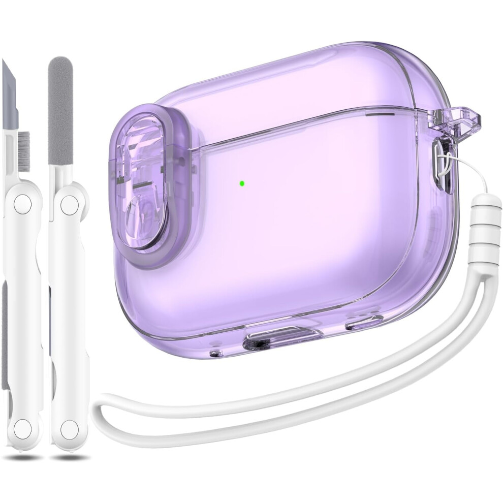 for compatible with Airpods Pro 2nd Generation Case with Secure Lock, Compatible with Airpods Pro Case 2nd/1st Gen, Clear Soft
