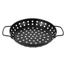 Padella grill antiaderente Eease per barbecue, piastra 43x9x1,57 pollici, cestello in acciaio nero con foro
