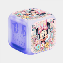 HANNTAOO Digitaler Kinderwecker mit Mickey-Mouse-Motiv, 7-farbiger LED, Thermometer, Nachtlicht – Geschenk für Jungen und Mädchen HTNL#003
