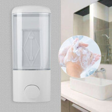 Wall-mounted soap dispenser, manual plastic liquid soap dispenser, lotion dispenser for shampoo, shower gel,