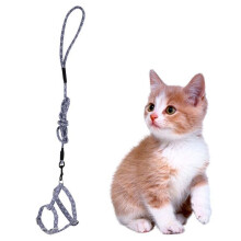 Cat Harness - OKUMGGYJ - S - Dark Grey with Flowers - Chest Strap - Leash Included