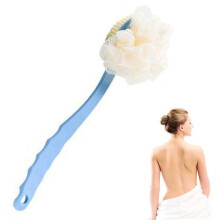 Bath brush, shower brush for the body with bristles and loofah, long-handled exfoliating back brush for men and