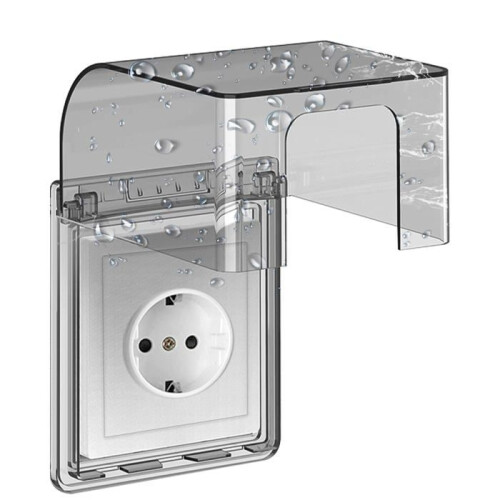 2pcs Type 86 Waterproof Wall Electrical Socket Cover, Waterproof Power Outlet, Self-Adhesive Socket Cover Switch