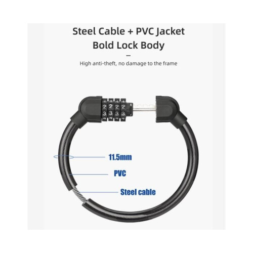 Mountain bike lock, portable lock with combination lock, orange 1