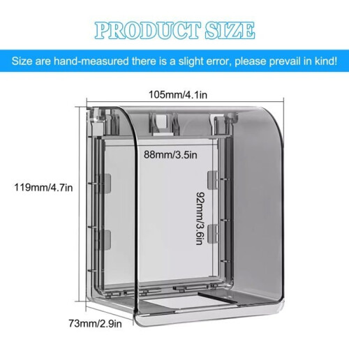 2pcs Type 86 Waterproof Wall Electrical Socket Cover, Waterproof Power Outlet, Self-Adhesive Socket Cover Switch 1
