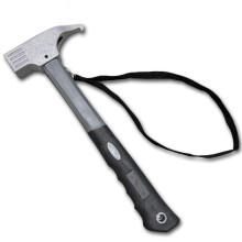 Camping Hammer with Stake Puller, 17oz Tent Mallet for Outdoor Hiking, Rubber Grip & Lanyard