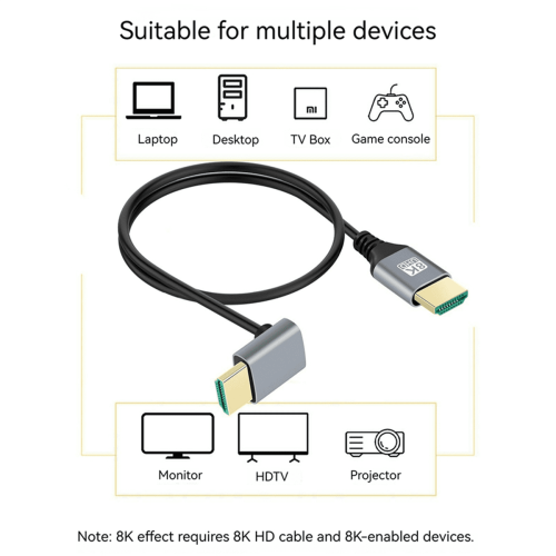HDTV 2.1 8K Elbow Multi-Function -Compatible Interface HD Portable Line Display Computer Set-Top Box TV Cable,C 1