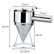 Edelstahl-Kolben-Trichter mit Stütze für Dosierwerkzeug für Soße und Sahne 150ml