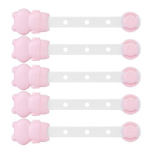5 pcs multi-functional safety locks for baby drawers and cabinets, red