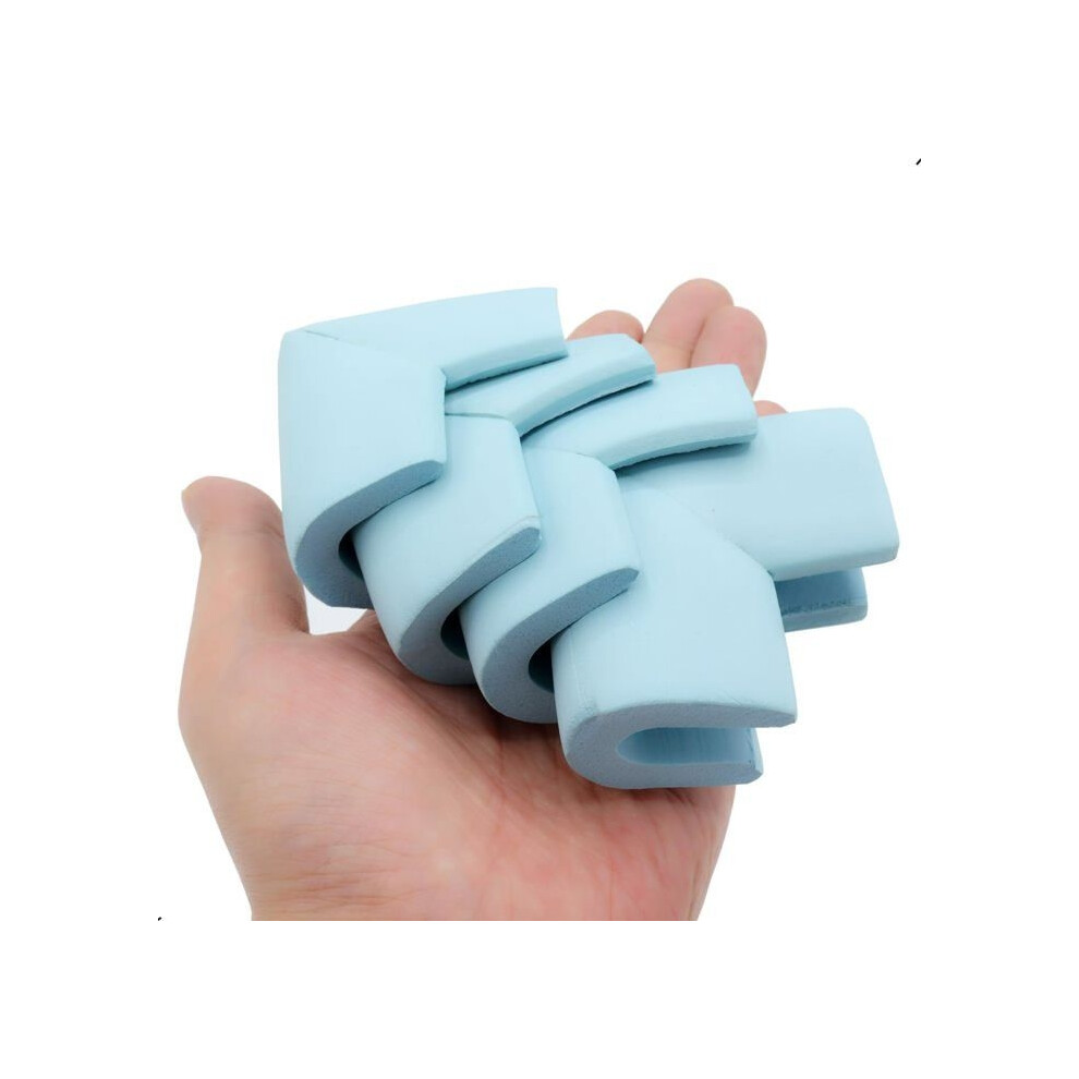Aihontai Set Of 4 Foam Corner Protectors To Protect The Corners Of Your Coffee Table - Made Of Soft Rubber - U-Shaped - Blue