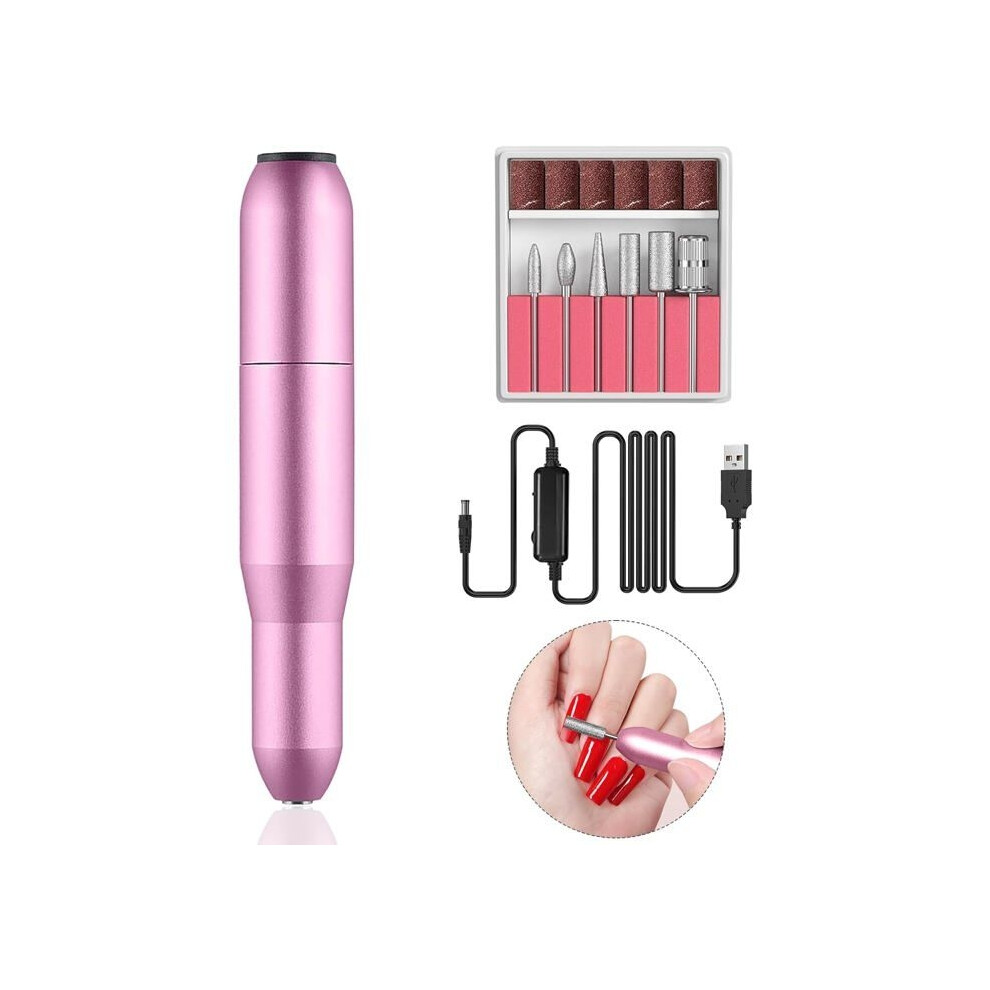 Aihontai 6-In-1 Portable And Professional Electric Nail Drill With Ceramic Head For Manicures And Pedicures