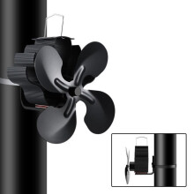 BYTHAVNY 4-Blade Stove Fan - Heat Powered - Black