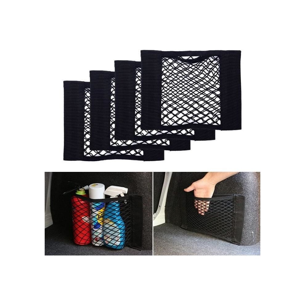 Set Of 4 Car Nets - 25 X 30 Cm - Storage Net With Velcro Closure - Universal - For Car/Suv - Nylon 8581602124919