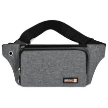 Heuptasje - Unisex - Grijs - Oxfordstof - Verstelbare riem - 27x3x11cm