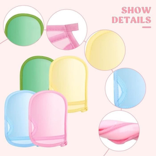 Γάντι απολέπισης - Super Soft - 4PCS - PVA - Pink Yellow Green Blue 2
