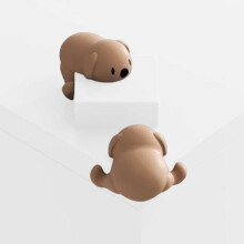 Set van 8 siliconen tafelhoekbeschermers in de vorm van een puppy - Siliconen - bruin