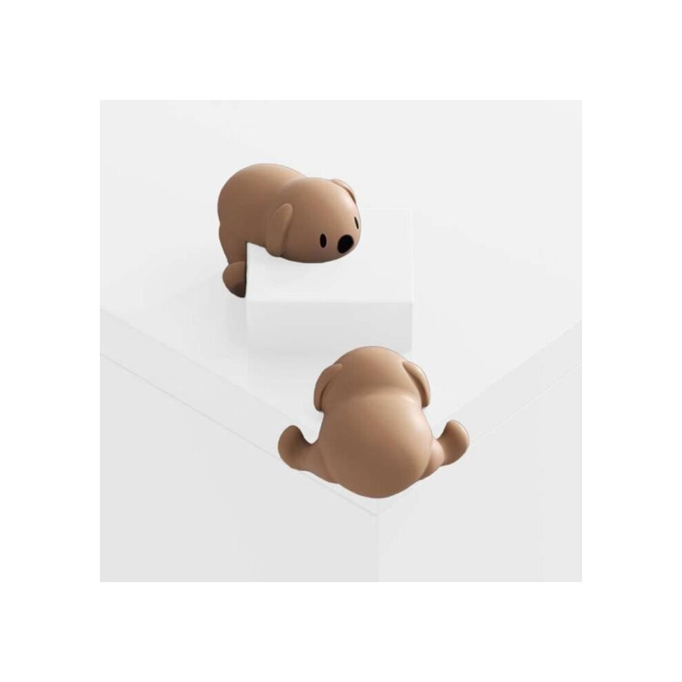 Aihontai Pack Of 8 Silicone Puppy-Shaped Table Corner Protectors - Silicone - Brown