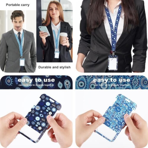 Badge Holder - Unspecified - Retractable Model - Polyester Lanyard - Card Pocket - Blue 2