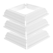 3pcs PVC Post Skirt Weatherproof Deck Post Base Cover for Porch Columns Easy Install Outdoor