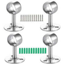 Gordijnroedebeugels - ZVD - 4 stuks - roestvrij staal - zilver - 22 mm diameter PZCC