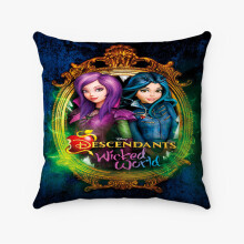 Capa de almofada AIVO Descendants Wicked World, compatível com enchimento de 40x40cm, capa quadrada personalizada em poliéster fiado para cama,