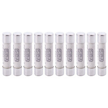 10 Pcs Silver+White Ceramics 1000V 500MA 6.3 x 32mm White Ceramic Fuse for Multimeter 3 x 0.5 x 0.5cm