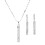 Set di collana e orecchini da donna con asta cilindrica e strass, gioielli lucenti per banchetti. 2