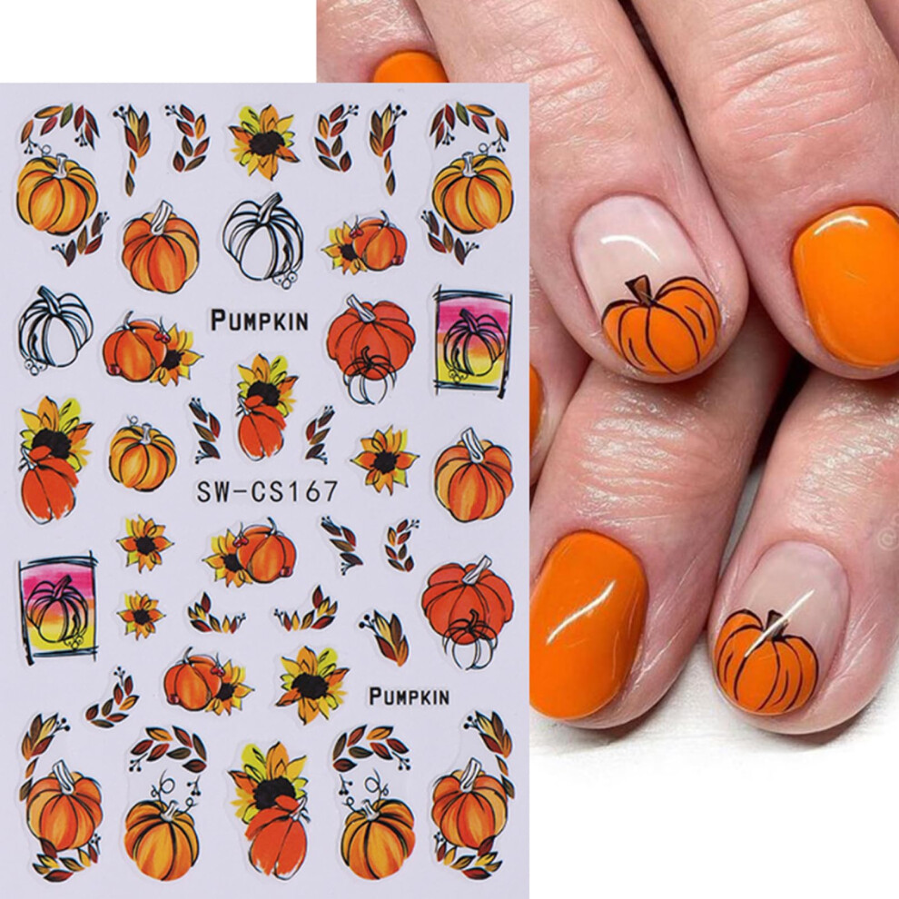 Fall Nail Stickers with Maple Leaf Nail Art, 3D Autumn SelfAdhesive Decals for Manicure Decor