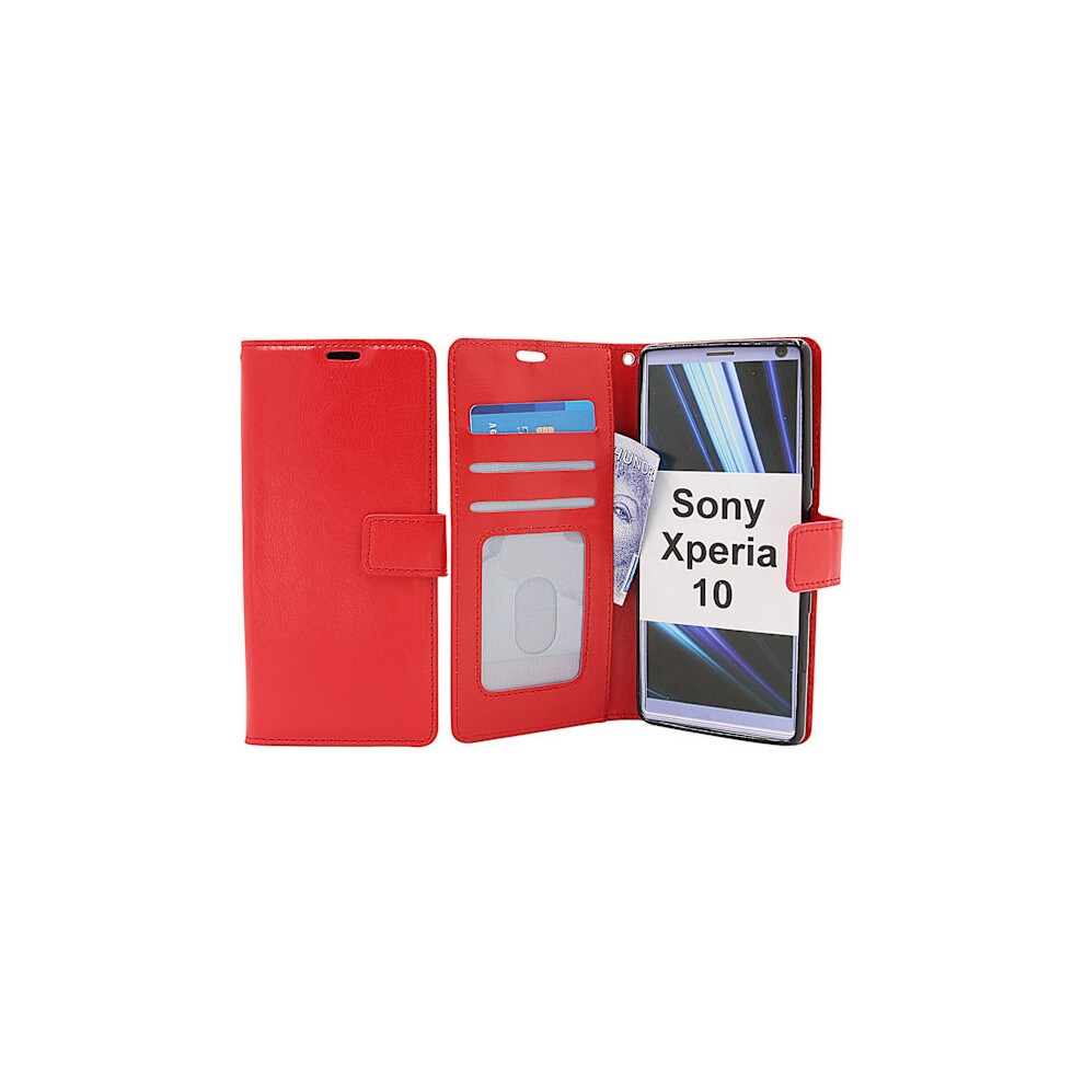 Crazy Horse Wallet Compatible With Sony Xperia 10 Red 9433291423172