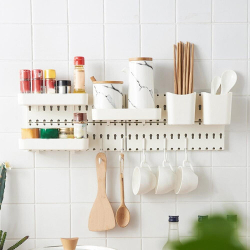 Σκανδιναβικό στυλ πλαστικό Pegboard ράφι χωρίς τρυπάνι οικιακά αξεσουάρ Pegboard για 1