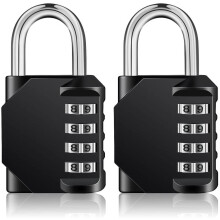 Combination Lock Outdoor 2 Pack, 4 Digit Resettable Weatherproof Combination Padlock for Gym, School, Gates, Doors, Hasps Storage (2 Pack)